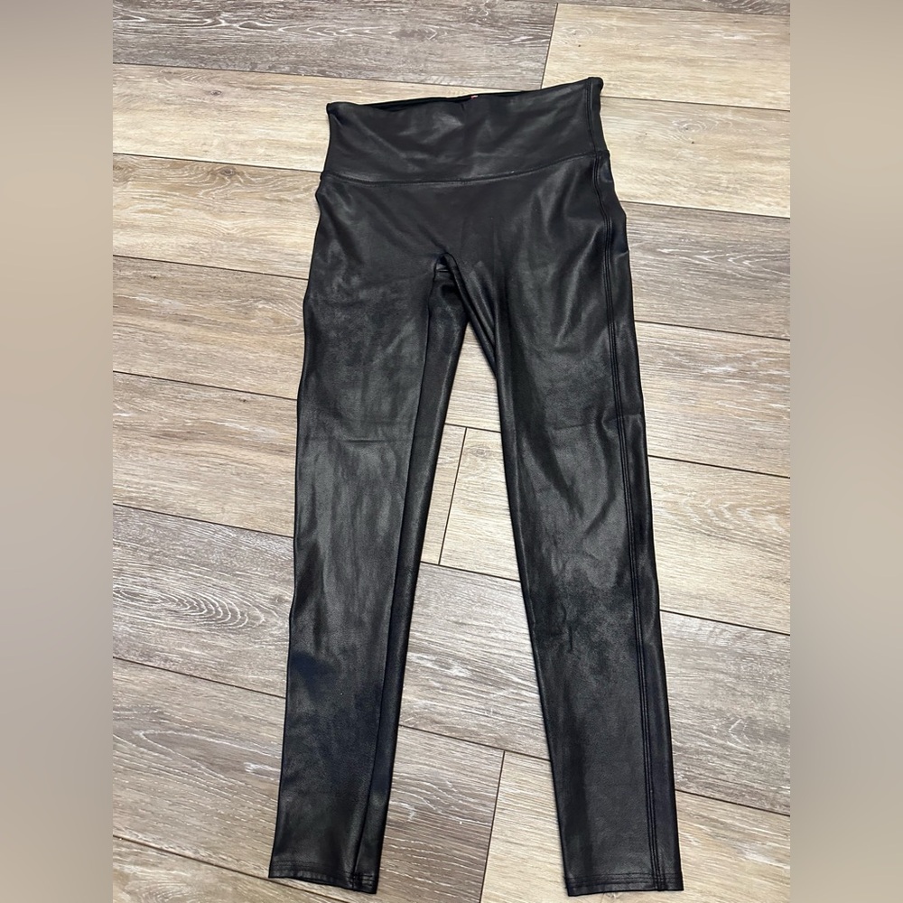 SPANX Faux Leather Black Leggings